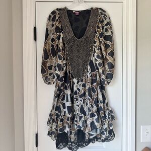 Issue Beaded Lace Lined Mini Dress